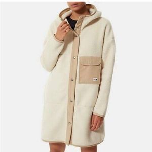 The North Face Ladies Cragmont Mashup Hoody Fleece Jacket Parka White